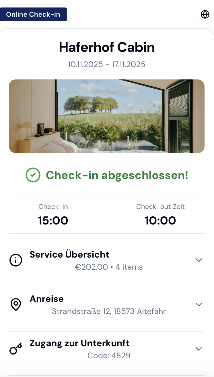 Guest Directory with Check-in Details and Property Information